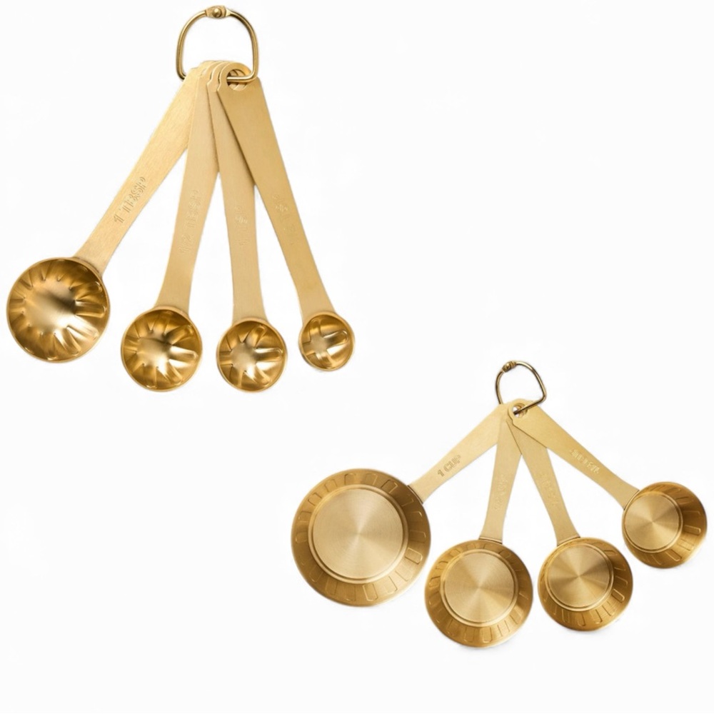 LAST 8 pc Vintage Brass Measuring Spoons Cups Hearth & Hand with Magnolia